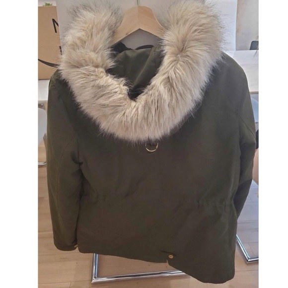 Zara Khaki Green Parka Coat - Picture 4 of 5